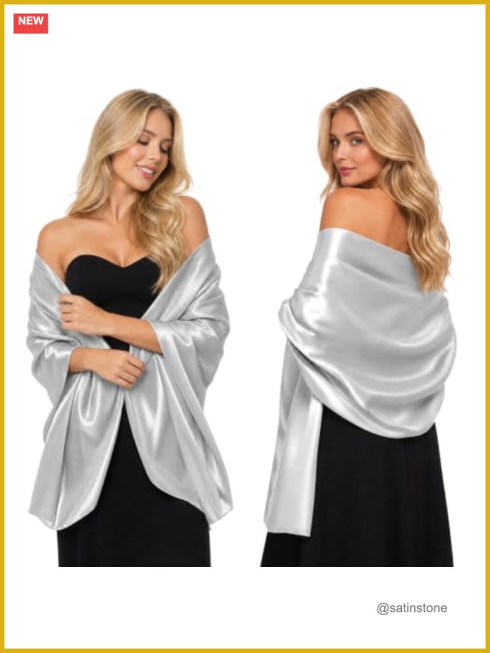 Satin Shawl Wrap for Women Evening Dress Wedding Cover Up Formal Scarf